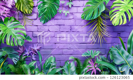 Purple brick wall backgroound Purple brick wall backgroound 126123065