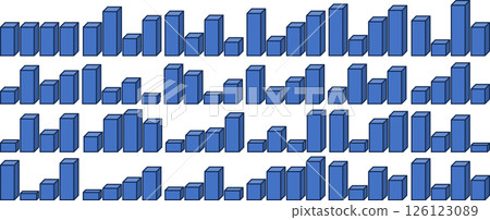 Bar graph graphic material illustration set 126123089