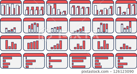 Bar graph graphic material illustration set 126123090