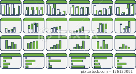 Bar graph graphic material illustration set 126123091