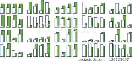 Bar graph graphic material illustration set 126123097
