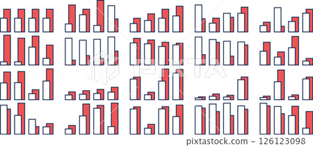 Bar graph graphic material illustration set 126123098