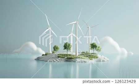 Wind energy. Generative AI 126123429