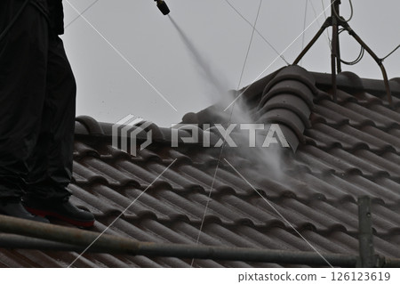 High pressure cleaning of roofs, roof tiles, re-roofing, plaster High pressure cleaning of roofs, roof tiles, re-roofing, plaster 126123619