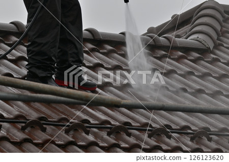 High pressure cleaning of roofs, roof tiles, re-roofing, plaster High pressure cleaning of roofs, roof tiles, re-roofing, plaster 126123620