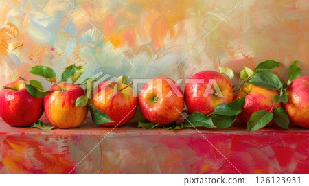 Colorful Apple Display. Generative AI 126123931