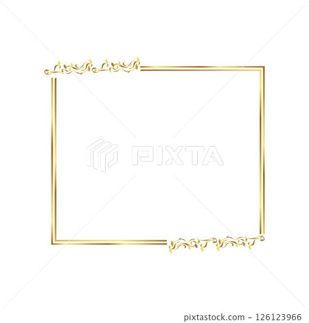 Golden warm gold border frame Golden warm gold border frame 126123966