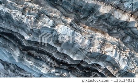 Glacier surface detail. Generative AI 126124031