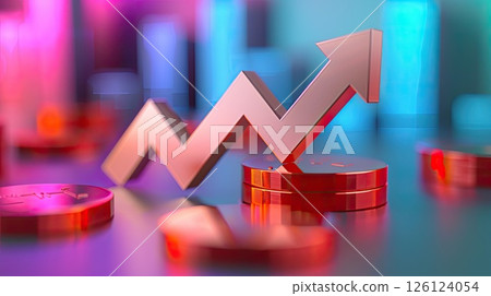 Interest rate and dividend concept. Generative AI 126124054