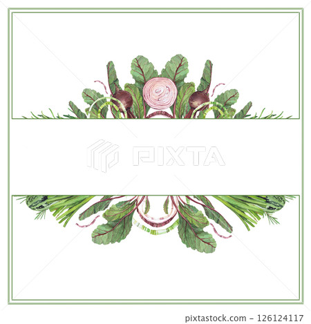 Watercolor illustration of vegetables. Hand-drawn set from isolated clip art on a white background. Bright and juicy pictures of realistic watercolor vegetables for menus, signs, packaging, textiles 126124117