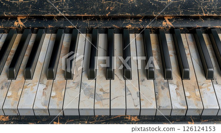 Piano keys on clear background. Generative AI 126124153