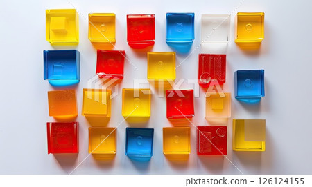 Plastic lego blocks. Generative AI 126124155