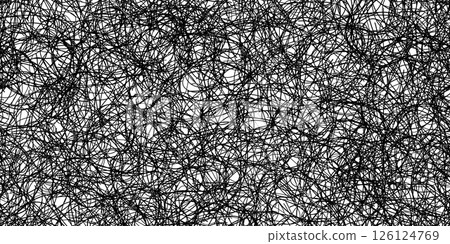 Scribble chaos seamless bg with pen strokes texture 126124769