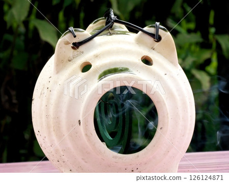A seasonal feature of summer: Banko-yaki mosquito-repellent pigs 126124871