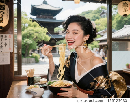 介紹法隆寺地區的佛教古蹟和烏龍麵、美食、壯麗景色和時尚的系列，以及來自世界各地的美女 126125080