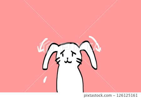 Illustration of a rabbit enduring stress, anxiety, and mental disorders (JPEG/PNG) 126125161
