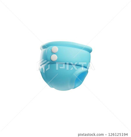Blue baby diaper 3D plastic style vector icon, cartoon infant pee incontinence dry body soft nappy, newborn hygiene care Blue baby diaper 3D plastic style vector icon, cartoon infant pee incontinence dry body soft nappy, newborn hygiene care 126125194