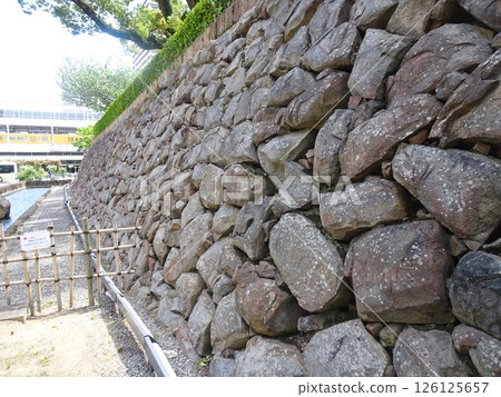 Fukuyama Air Raid Site (Stone walls burned by flames from the air raid), Fukuyama City, Hiroshima Prefecture 126125657