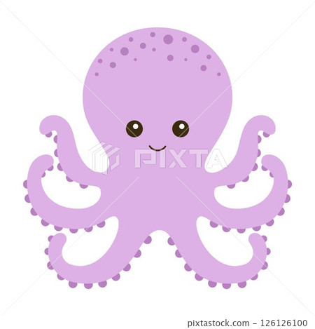 cute octopus in flat style 126126100