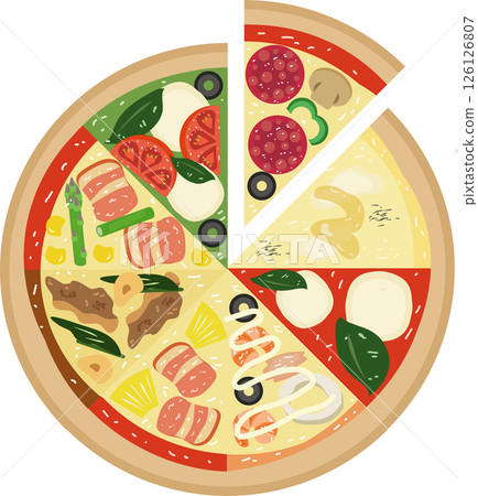 各種披薩的集合 各種披薩的集合 126126807