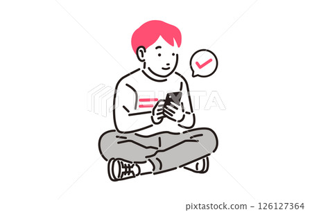 Person Boy operating a smartphone 126127364