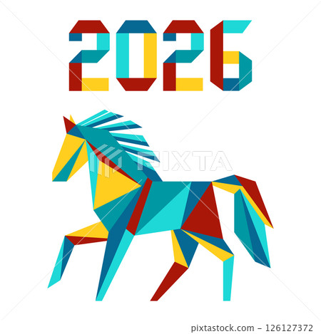 New Year Horse Symbol 2026 Chinese Zodiac Origami New Year Horse Symbol 2026 Chinese Zodiac Origami 126127372