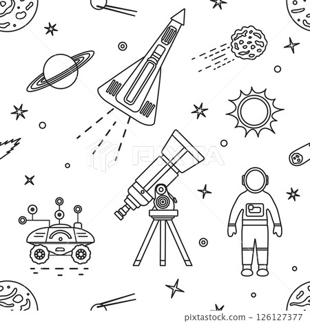 Space Pattern Telescope Planets Shuttle Galaxy 126127377