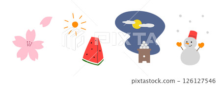 Four seasons color illustration 126127546