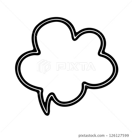 A simple fluffy double-lined speech bubble 126127599