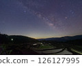 The Milky Way rising over the rice terraces of Bekku 6 126127995