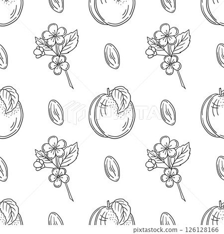 Monochrome cute pattern. Pattern for textiles in hand draw style 126128166