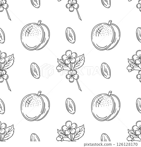 Monochrome cute pattern. Pattern for textiles in hand draw style Monochrome cute pattern. Pattern for textiles in hand draw style 126128170