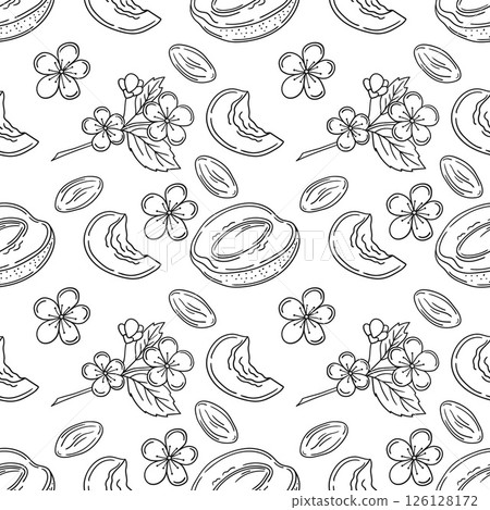 Monochrome cute pattern. Pattern for textiles in hand draw style Monochrome cute pattern. Pattern for textiles in hand draw style 126128172