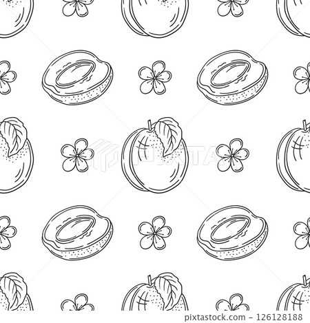 Monochrome cute pattern. Pattern for textiles in hand draw style Monochrome cute pattern. Pattern for textiles in hand draw style 126128188