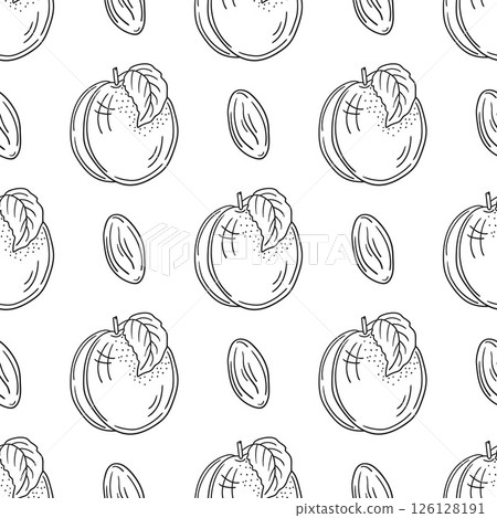 Monochrome cute pattern. Pattern for textiles in hand draw style 126128191