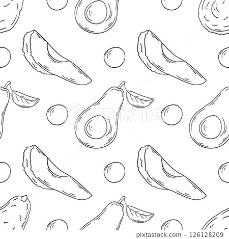 Monochrome cute pattern. Pattern for textiles in hand draw style 126128209