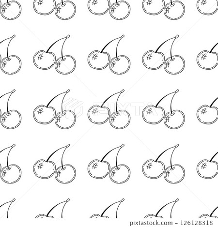 Monochrome cute pattern. Pattern for textiles in hand draw style Monochrome cute pattern. Pattern for textiles in hand draw style 126128318