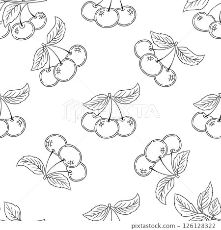 Monochrome cute pattern. Pattern for textiles in hand draw style Monochrome cute pattern. Pattern for textiles in hand draw style 126128322