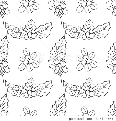 Monochrome cute pattern. Pattern for textiles in hand draw style 126128363