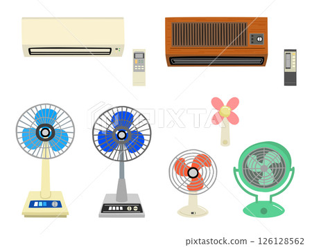昭和復古空調和電風扇的插圖 昭和復古空調和電風扇的插圖 126128562