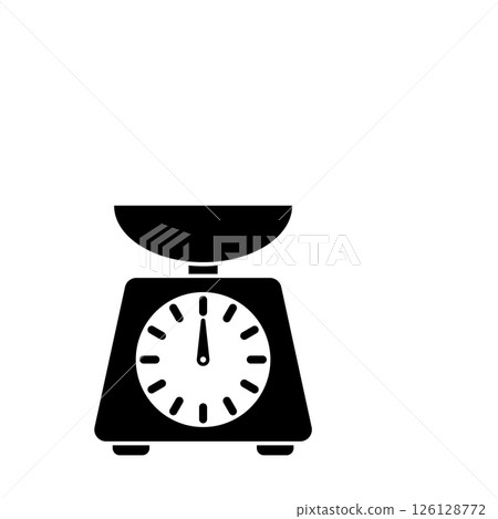 Kitchen Scale, Weight Measurement Tool Solid Flat Vector Icon Isolated on White Background Kitchen Scale, Weight Measurement Tool Solid Flat Vector Icon Isolated on White Background 126128772