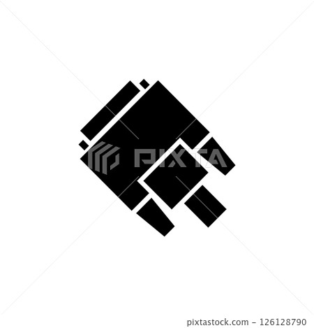 DVI or VGA Cable, Video Plug Connector Solid Flat Vector Icon Isolated on White Background 126128790