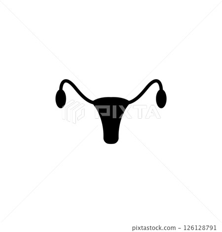 Uterus female reproductive pelvic organ Solid Flat Vector Icon Isolated on White Background Uterus female reproductive pelvic organ Solid Flat Vector Icon Isolated on White Background 126128791