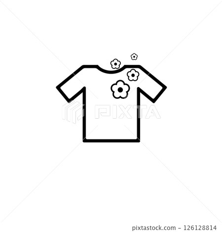 Clean sparkling T-shirt Washed and Spun Solid Flat Vector Icon Isolated on White Background 126128814