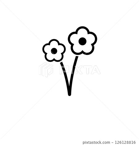 Two Swirl Flowers, Beautiful Floral Solid Flat Vector Icon Isolated on White Background Two Swirl Flowers, Beautiful Floral Solid Flat Vector Icon Isolated on White Background 126128816
