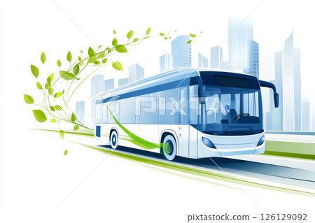 Biomethane-powered city bus promoting sustainable urban transportation 126129092