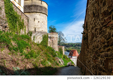 Veste Oberhaus in Passau, Germany, a fortress founded in 1219 and the stronghold of the Bishop of Passau 126129130