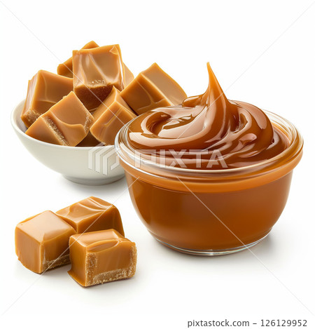 Caramel (melted caramel, sizzle) Generative AI 126129952