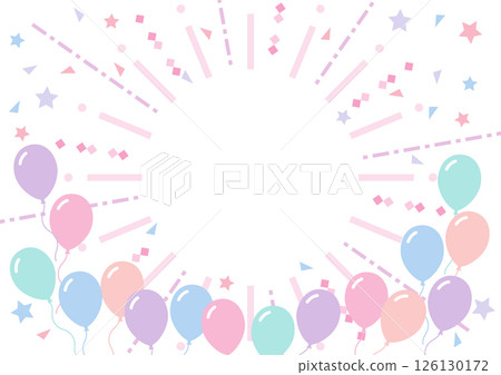 Colorful balloons and sunburst background 126130172