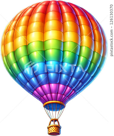 彩虹色的熱氣球插畫 126130370